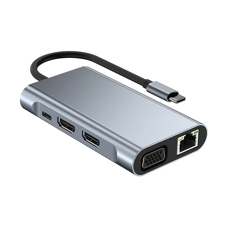 USB-C Dockingstation, 8 in 1, Dual Monitor
